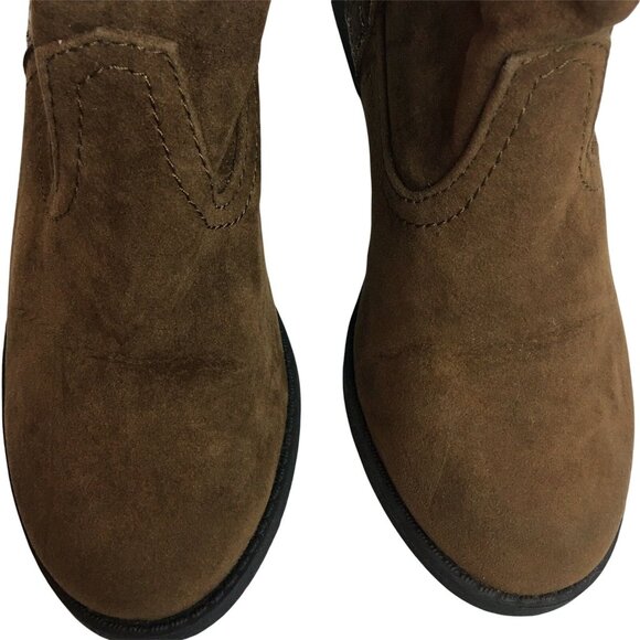 Womens Suede Ankle Boots Brown RC Report Size 6.5 M Winter Booties u - Picture 3 of 7
